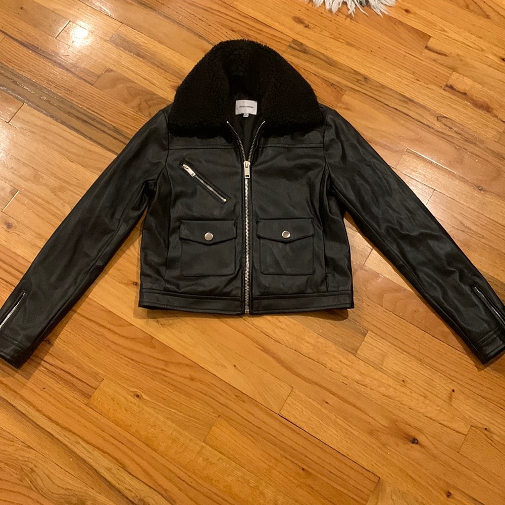 Skylar & Madison Faux Leather Moto Jacket - Size S
